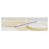 3 Pyrex Peach Baking Dishes