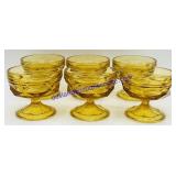 6 Pc Amber Glass Sherbet Cup Set