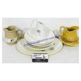 Ceramic Dish Set & 2 Small Pitchers