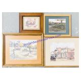 4 Americana Wooden Framed Prints