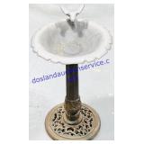 21" Tall 10" Diameter Metal Bird Bath