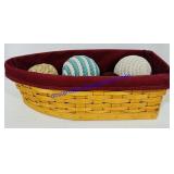 Longaberger Basket With Decorative Balls