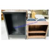 2 Pressboard & Vinyl Bookshelves (Black Missing