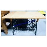 Repurposed Flywheel Sewing Table (18x36x22")