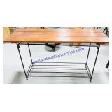 Thin Wooden Top & Metal Leg Sideboard (46x16x27")