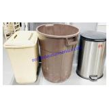 Metal Trash Can, Plastic Laundry Hamper, Large