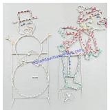 2 Large Lighted Outdoor Christmas Decorations