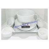 9 White Ceramic Dishes