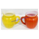 Red & Yellow Glaze Mini Porcelain Pitchers