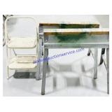 2 Folding Metal Sawhorses & Metal Step Stool