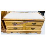 Padded Wooden Storage Bench (45x18x24")