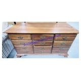 Wooden 9 Drawer Dresser (54x18x32")