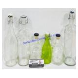 6 Glass Stoppered Bottles
