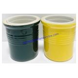 2 Glazed Pampered Chef Stoneware Crocks