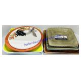 7 Ceramic & 1 Wooden Plates