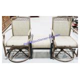 2 Rocking & Rotating Metal Patio Chairs w/ Side