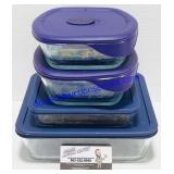 4 Lidded Pyrex Refrigerator Dishes
