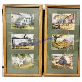 Set of 2 Farmhouse Scenes 21"x11" each