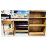 Pressboard & Vinyl End Table, Cubby, & Bookshelf