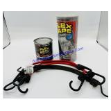 4 Bungee Cords, Flex Tape & Seal