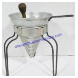 Aluminum Flour Sifter w/ Wooden Roller