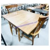 Folding Sides Wooden Table & 2 Chairs (Marks,