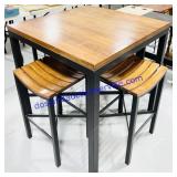 Charleston Forge Metal Leg & Hardwood Top Table