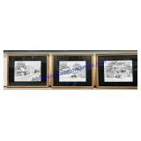 Robert Daugherty Framed Ink Prints 18"x22" each