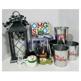 Decorative Lanterns, Small Christmas Tins,