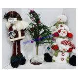 Christmas Tree, Santa and Snowmen Figures