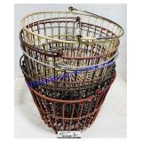 5 Antique Metal Apple Baskets