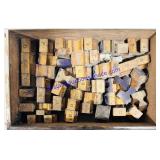 Tin of Antique Wooden Stamps