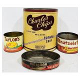 4 Food Tins (Varied Age, Condition, Brand, & Lid