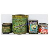 4 Food Tins (Varied Age, Condition, Brand, & Lid