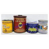 4 Tobacco Tins (Varied Brand, Age, Condition, &