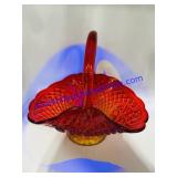 Amberina Glass Basket