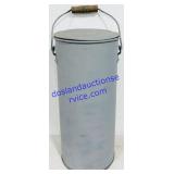 Tall Painted Metal Handled & Lidded Canister