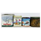 4 Tobacco Tins (Varied Brand, Age, Condition, &