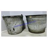 Pair Of Galvanized Buckets