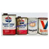 4 Oil Company Tins (Varied Brand, Age, &