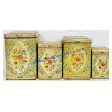 4 Pc Vintage Tin Set