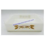 Fire-King Wheat Pattern Milk Glass Baking Dish