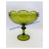 Green Compote Pedestal Bowl