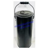 Tall Painted Metal Handled & Lidded Canister