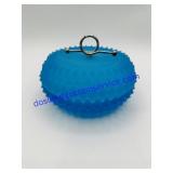 Vintage Indiana Glass Blue Frosted Candy Dish