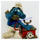 Vintage Rubber Telephone Schleich Smurf