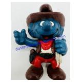 Vintage Rubber Cowboy Schleich Smurf