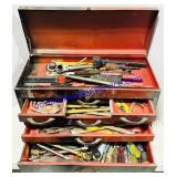 Metal Toolbox Full Of Mixed Tools