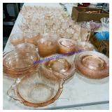 Pink Depression Glass Set