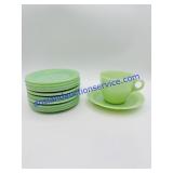 Fire King Jadeite Saucers and Mug
